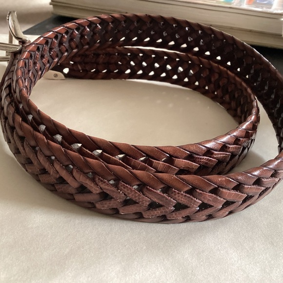 S M 34 Silver Buckle OSSI Braided Leather Western Belt - Picture 11 of 12